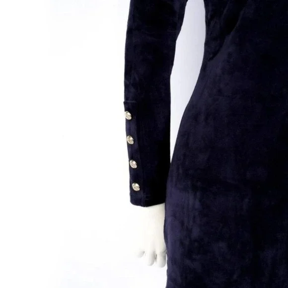 Juicy Couture Regal Sheath Velour Solid Fitted Stretch Dress - Picture 6 of 6